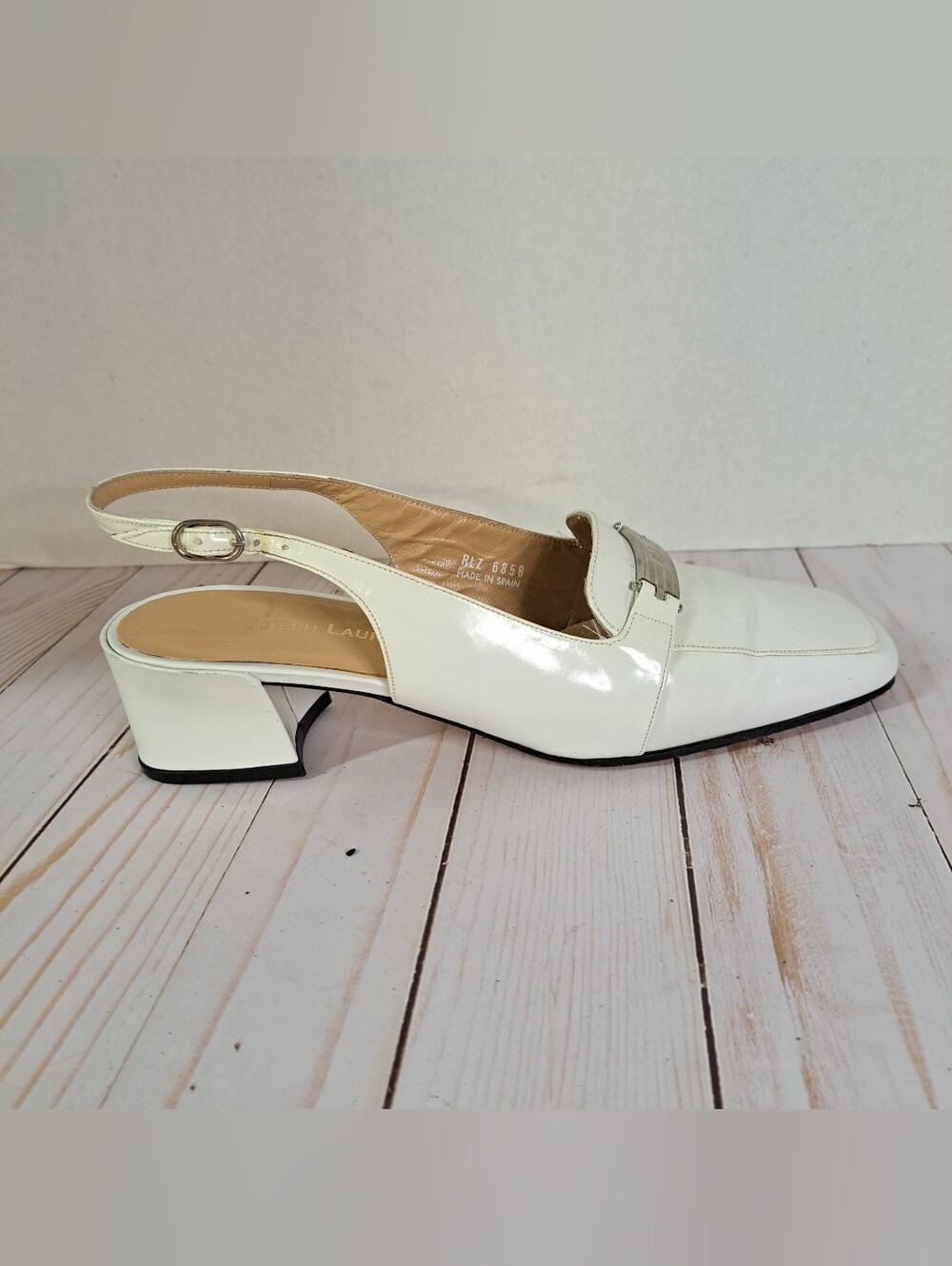 Ralph Lauren White Slingback Heels